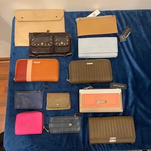 Lot of 12 wallets and pouches